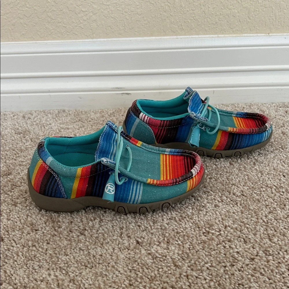 Roper Kids Multi-Color Fabric Chillin Serape Oxford Shoes